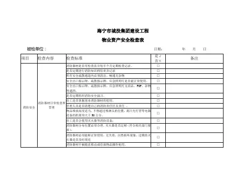 物业资产检查记录表