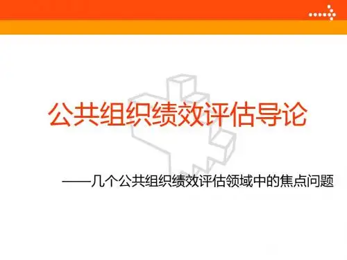 公共组织绩效评估导论