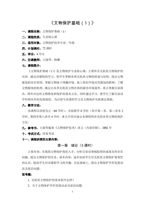 文物保护基础-西北大学文化遗产学院