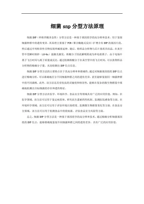 细菌snp分型方法原理