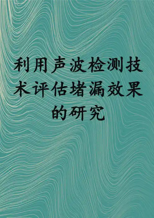 利用声波检测技术评估堵漏效果的研究