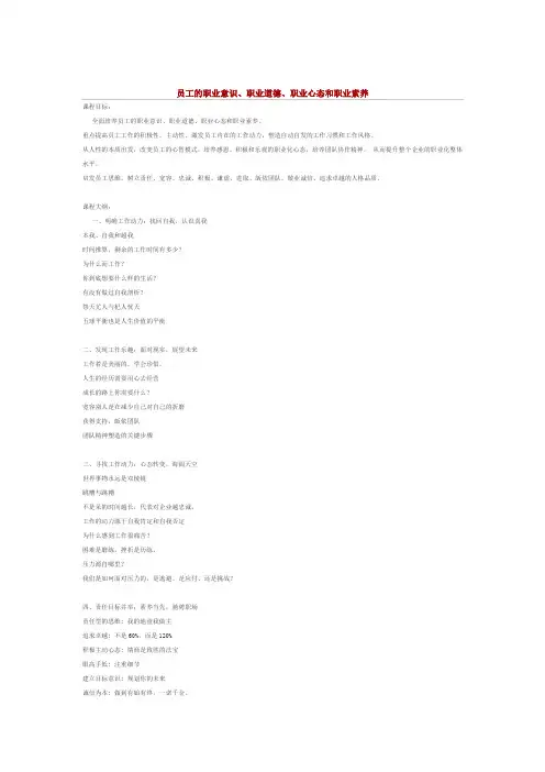 员工的职业意识