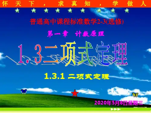 高二数学(人教B版)选修2-3课件：1.3.1二项式定理