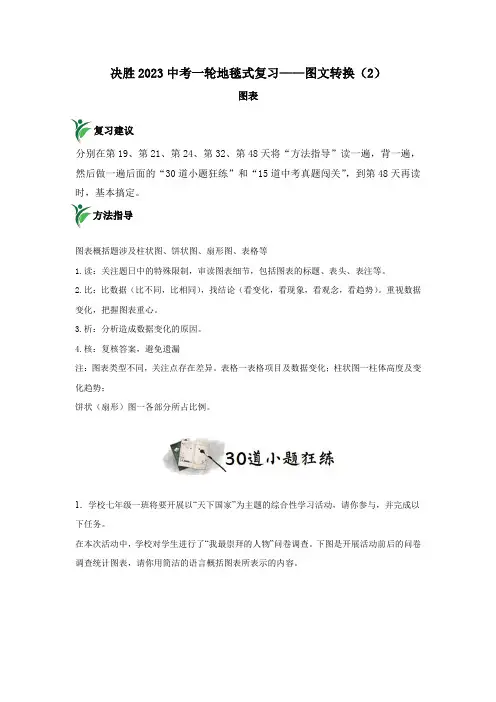 专题18  图文转换—图表(小题狂练+中考真题)(原卷版)