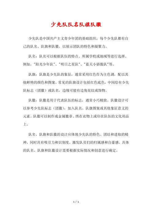 少先队队名队旗队徽