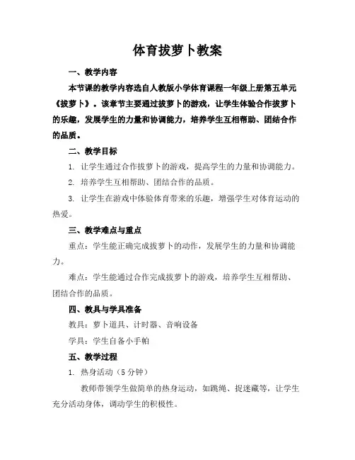 体育拔萝卜教案