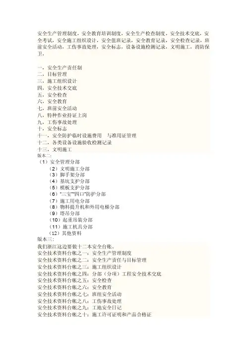 安全十三大项
