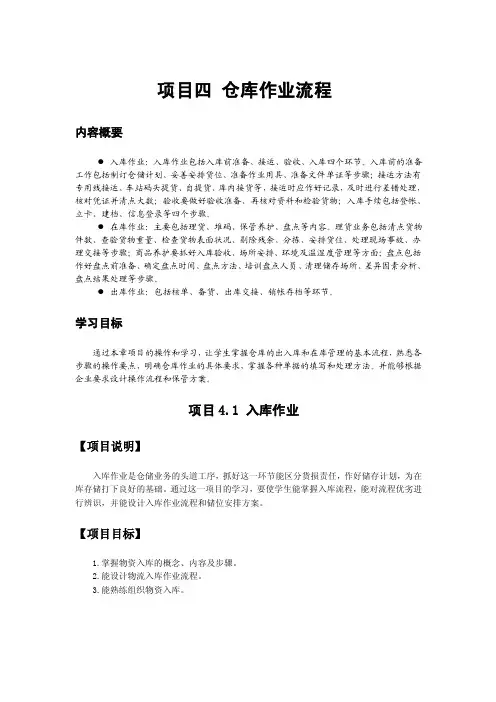 仓库作业流程