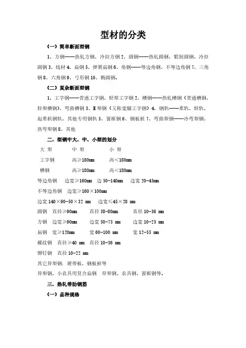型材的分类
