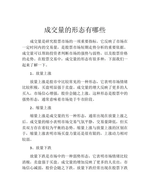 成交量的形态有哪些