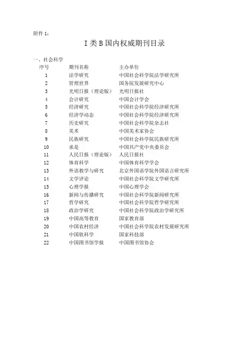 权威期刊、出版社目录