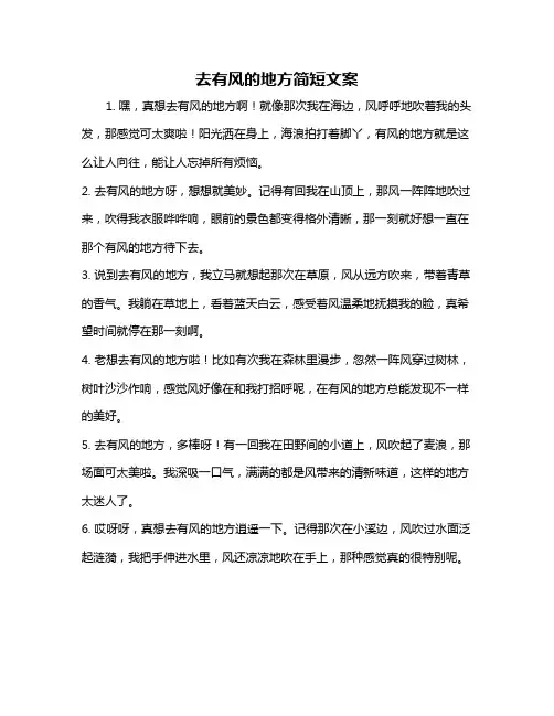 去有风的地方简短文案