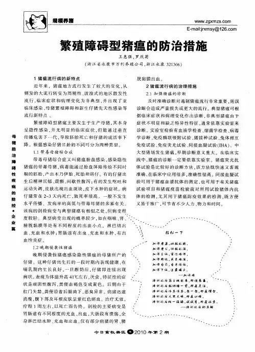繁殖障碍型猪瘟的防治措施