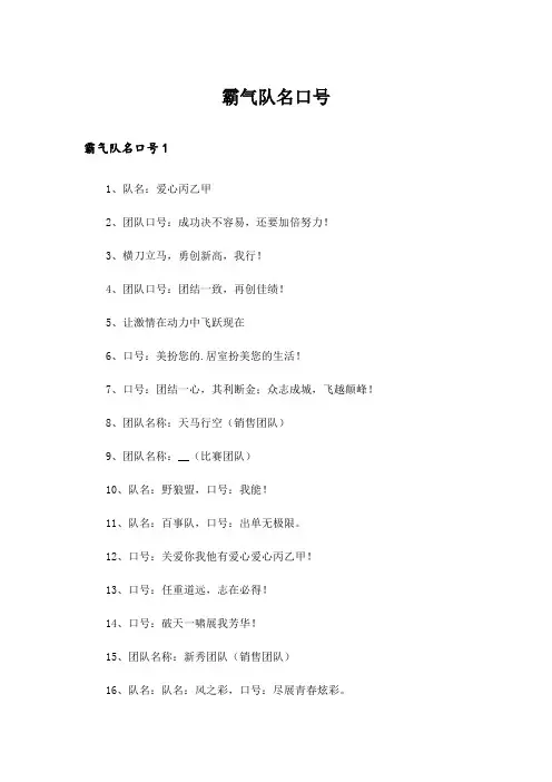 霸气队名口号_2