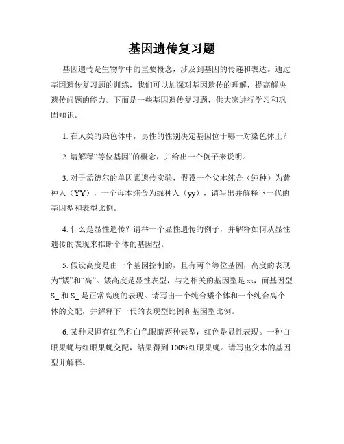 基因遗传复习题