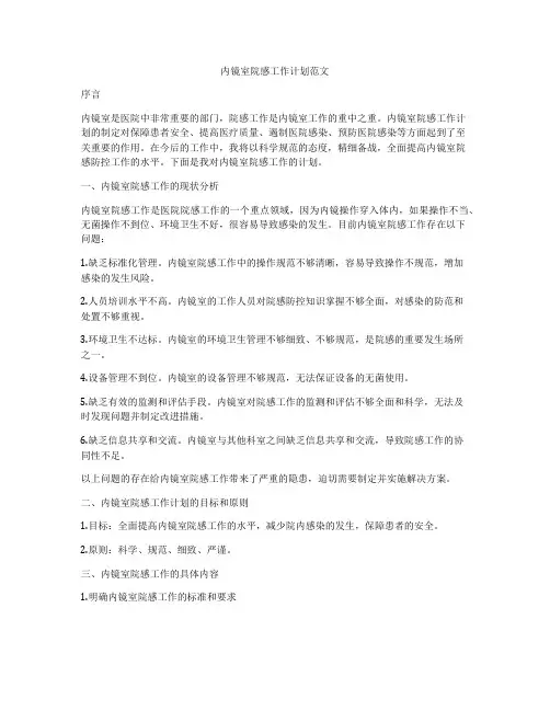 内镜室院感工作计划范文