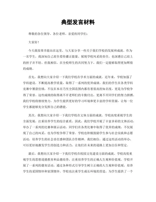 典型发言材料