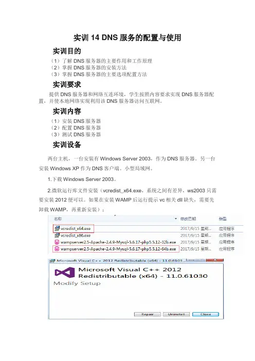 计算机网络形考5实训14DNS服务的配置与使用