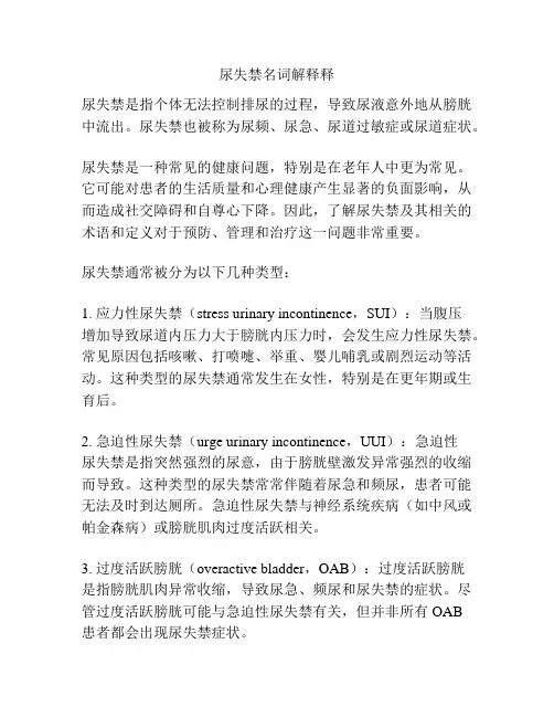 尿失禁名词解释释