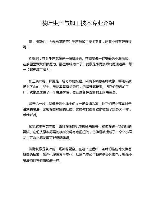 茶叶生产与加工技术专业介绍