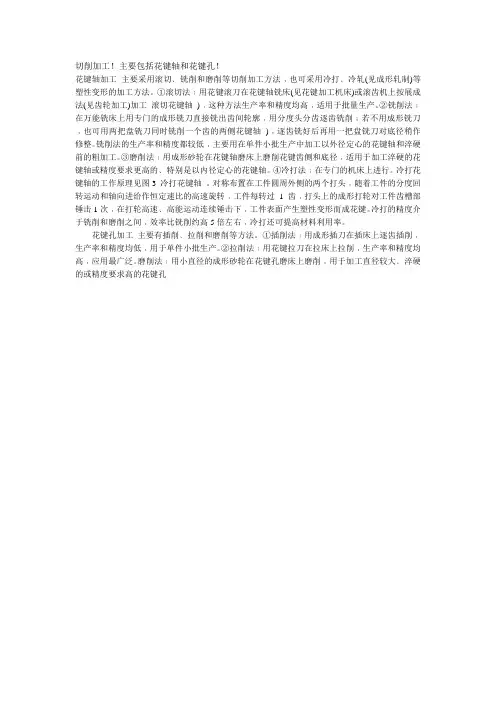 花键加工方法