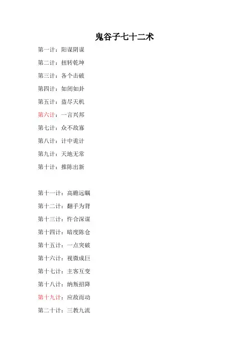 鬼谷子72术
