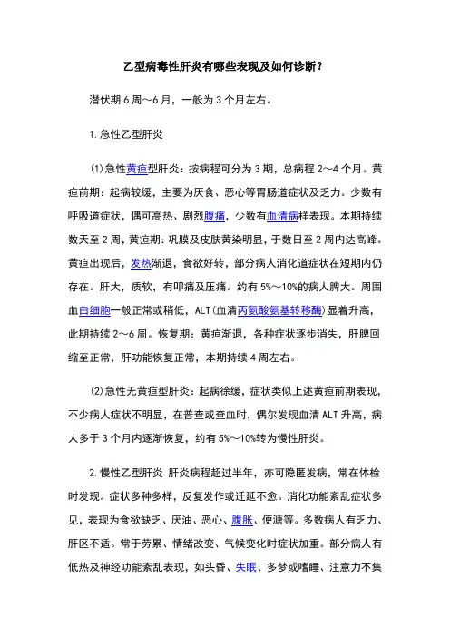 乙肝表现及诊断