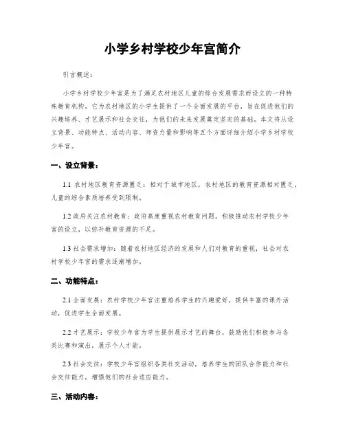 小学乡村学校少年宫简介