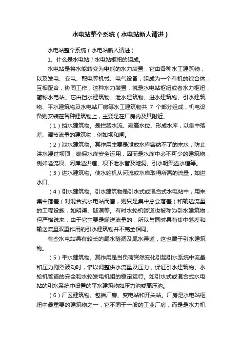 水电站整个系统（水电站新人请进）