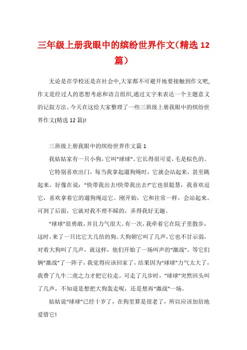 三年级上册我眼中的缤纷世界作文(精选12篇)1
