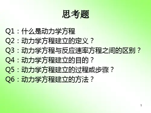 均相反应动力学方程的建立PPT演示课件