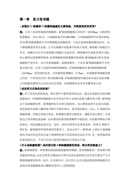 微生物学-复习题-2015