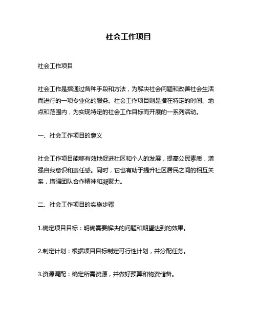 社会工作项目