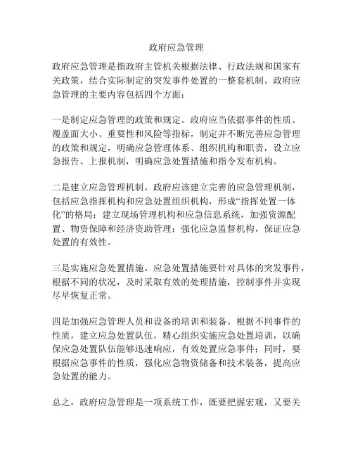 政府应急管理