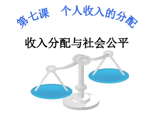 收入分配与社会公平(公开课)