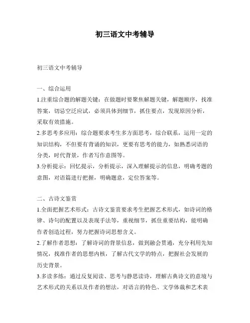 初三语文中考辅导