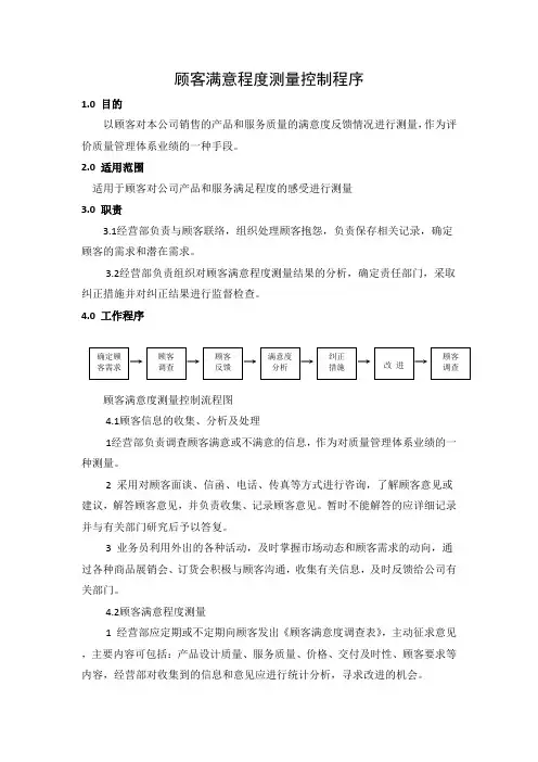 顾客满意程度测量控制程序