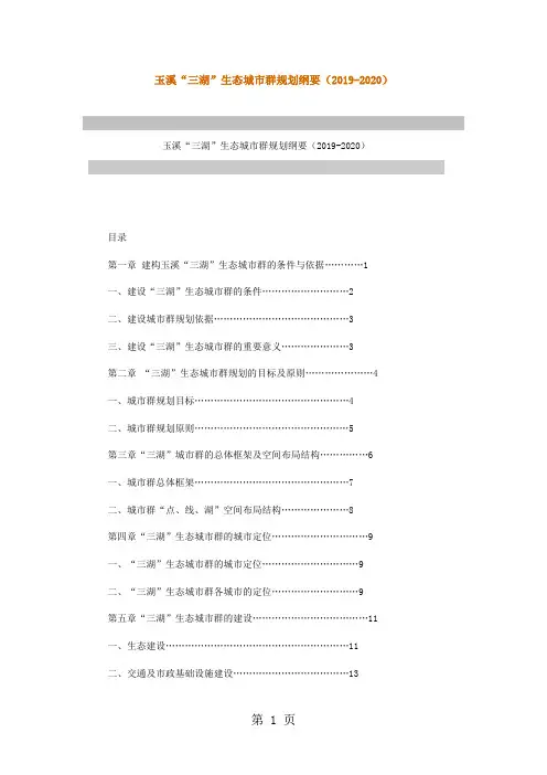 玉溪“三湖生态群”规划word资料15页