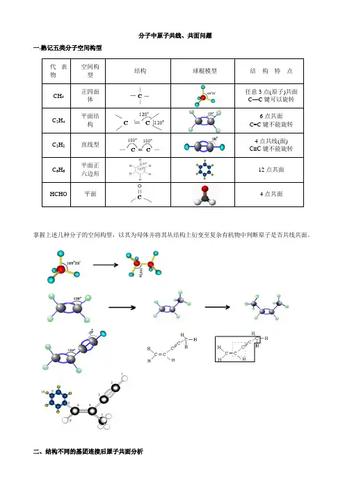 专题：有机物共线共面解析