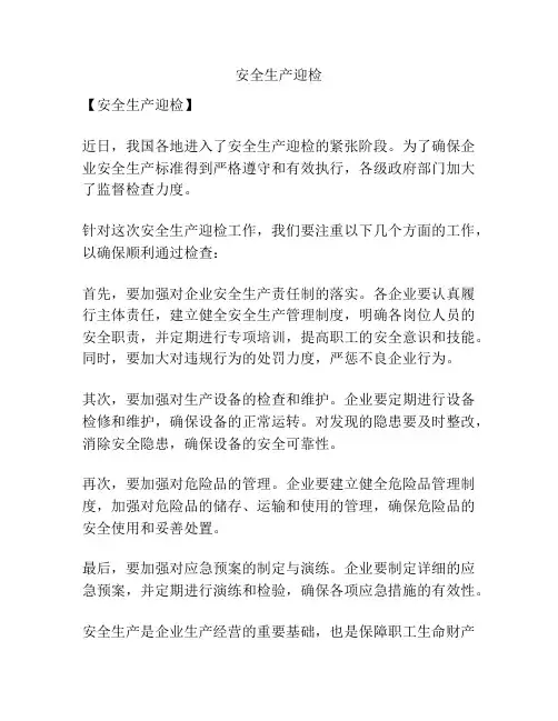 安全生产迎检