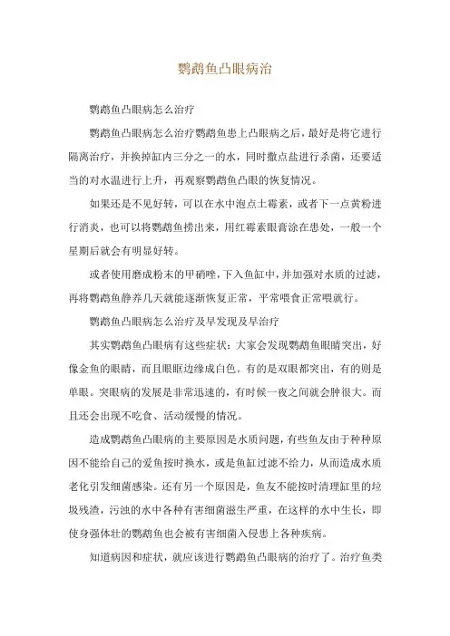 鹦鹉鱼凸眼病治