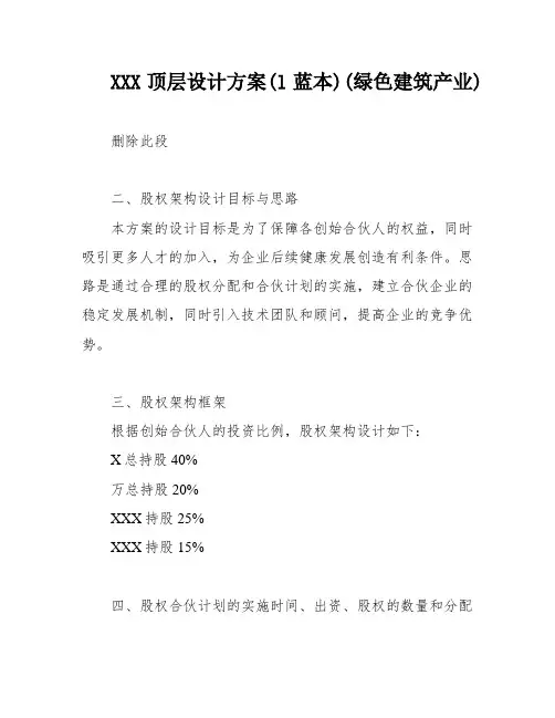 XXX顶层设计方案(l蓝本)(绿色建筑产业)