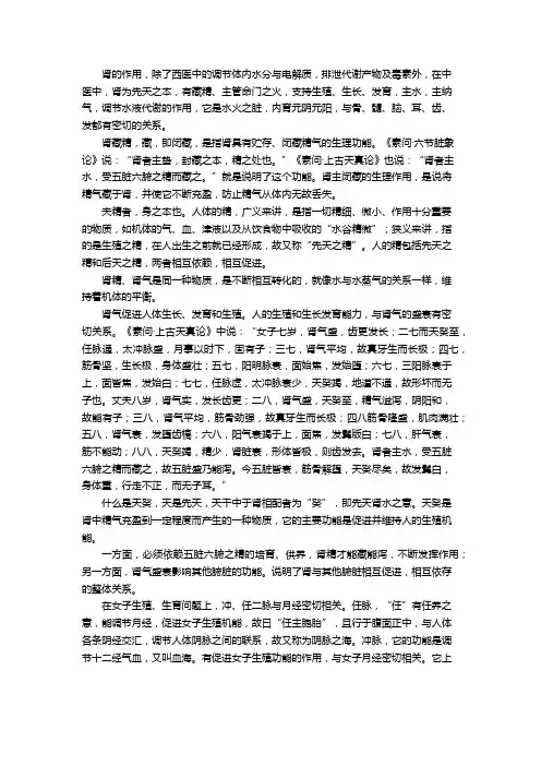 肾的作用