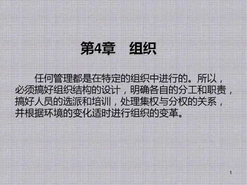 管理学基础第4章 组 织