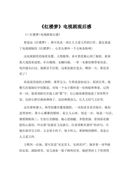 《红楼梦》电视剧观后感
