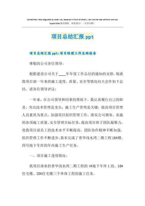 项目总结汇报ppt