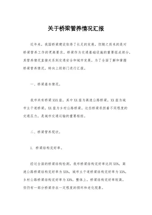 关于桥梁管养情况汇报