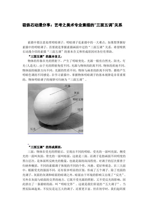 吸铁石动漫分享：艺考之美术专业素描的“三面五调”关系