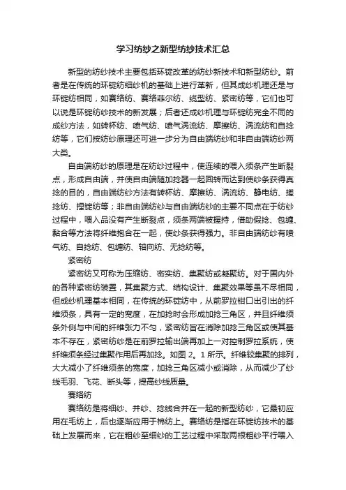 学习纺纱之新型纺纱技术汇总