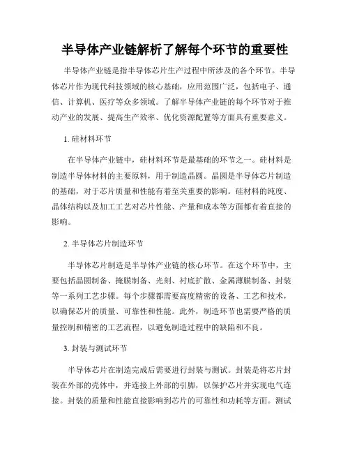 半导体产业链解析了解每个环节的重要性